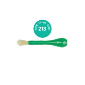 Milan 213 Pincel para Cola y Tempera - Cerda Natural Gruesa - Facil Agarre - Mango de Plastico Corto - Color Verde
