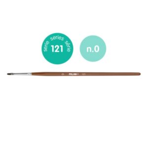 Milan 121 Pack de 12 Pinceles Escolares Planos Numero 0 - Bolsa con Colgador - Pelo de Cabra y Sintetico - Color Madera Oscuro