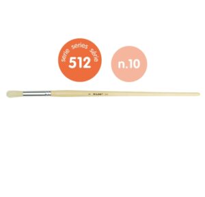 Milan 512 Pack de 6 Pinceles Redondos para Oleo Numero 10 - Bolsa con Colgador - Cerda Natural - Color Madera Claro