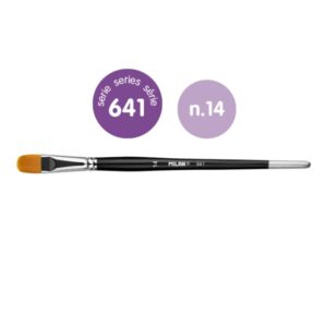 Milan 612 Premium Synthetic Pack de 3 Pinceles Lengua de Gato Numero 14 - Bolsa con Colgador - Pelo Sintetico - Mango Corto - Color Negro