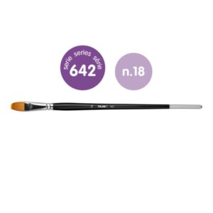 Milan 612 Premium Synthetic Pack de 4 Pinceles Lengua de Gato Numero 18 - Bolsa con Colgador - Pelo Sintetico - Mango Largo - Color Negro