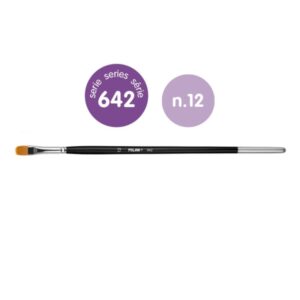 Milan 612 Premium Synthetic Pack de 6 Pinceles Lengua de Gato Numero 12 - Bolsa con Colgador - Pelo Sintetico - Mango Largo - Color Negro