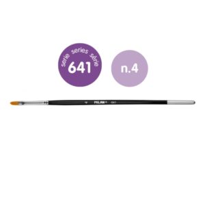 Milan 612 Premium Synthetic Pack de 6 Pinceles Lengua de Gato Numero 4 - Bolsa con Colgador - Pelo Sintetico - Mango Corto - Color Negro