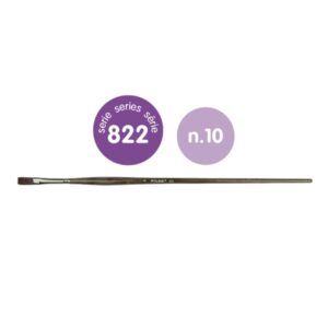 Milan 822 Pack de 6 Pinceles Planos Numero 10 - Bolsa con Colgador - Pelo Sintetico - Mango Ergonomico - Color Madera Oscuro