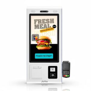 AVPos Kiosko Autoservicio Sobremesa DK22 - 22 Pulgadas Tactil - RK3568  - 8GB Memoria - SSD 128GB - Escaner 2D - Impresora Termica - WIFI - Android 13 - Color Blanco