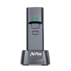 AVPos BT03 Lector de Codigos Portatil - Códigos 1D, 2D y QR - USB, Wireless 2.4 y Bluetooth - 1100mAh - Base Incluida - Color Negro