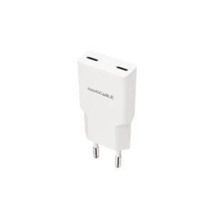 Nanocable Cargador de Pared 2xUSB-C/PD 25W - Color Blanco