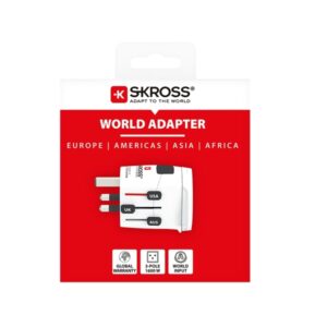 Skross Adaptador Universal de Viaje - Mas de 200 Paises - 250V, 6,3A - Color Blanco