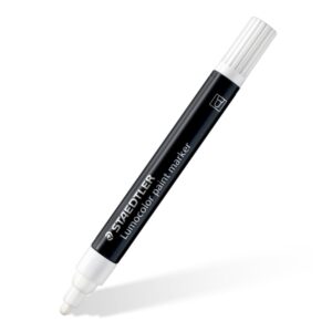 Staedtler Lumocolor 349 Marcador Acrilico Permanente - Trazo 2.4 mm aprox. - Tinta Base de Agua - Color Blanco