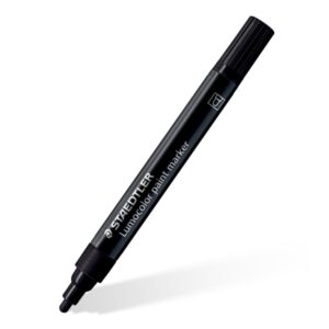 Staedtler Lumocolor 349 Marcador Acrilico Permanente - Trazo 2.4 mm Aprox - Tinta Base de Agua - Color Negro