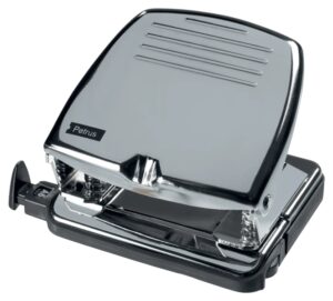 Petrus 65C Taladro Perforador - Hasta 20 Hojas - Marcas de Formato - Punzones 5.5mm - Color Cromado