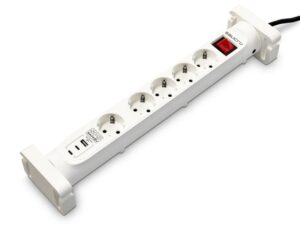 Salicru Regleta SPS SAFE 5S+ Protectores Electricos Activos de Ultima Generacion - 5 Tomas Schuko - 1xUSB-A, 2xUSB-C - Color Blanco