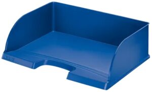 Leitz Plus Jumbo Bandeja Portadocumentos de Gran Capacidad - Acceso Apaisado - Hasta 10uds Apilables - Color Azul