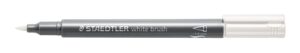 Staedtler Metallic Brush Rotulador Punta Pincel - Trazo 1 - 6mm Aprox - Tinta Base de Agua - Color Blanco