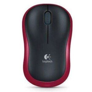Logitech M185 Raton Inalambrico 1000dpi - 3 Botones - Uso Ambidiestro - Color Negro/Rojo