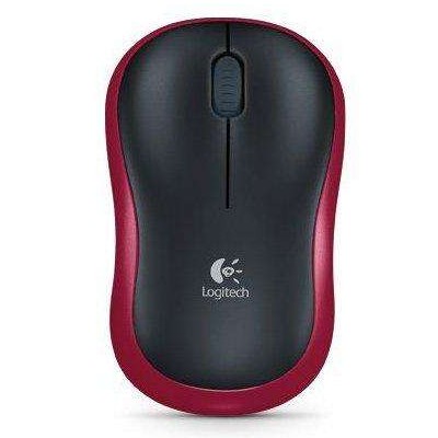 Logitech M185 Raton Inalambrico 1000dpi - 3 Botones - Uso Ambidiestro - Color Negro/Rojo