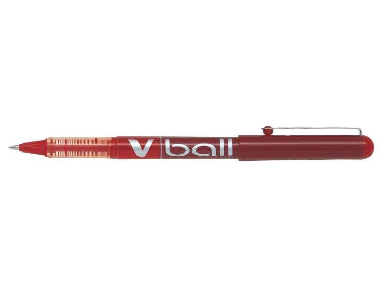 Pilot Boligrafo de tinta liquida V Ball 05 Rollerball - Punta de bola redonda 0.5mm - Trazo 0.3mm - Color Rojo