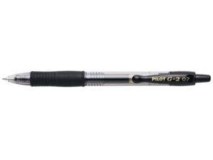Pilot Boligrafo de Gel G2 Rollerball Retractil - Recargable - Punta de Bola Redonda 0.7mm - Trazo 0.32mm - Grip Ergonomico - Color Negro