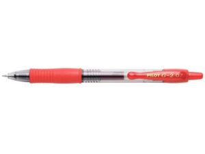 Pilot Boligrafo de Gel G2 Rollerball Retractil - Recargable - Punta de Bola Redonda 0.7mm - Trazo 0.32mm - Grip Ergonomico - Color Rojo