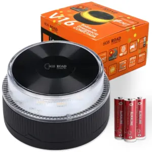 Baliza de Señalizacion de Emergencia V16 SOS Road. Homologada DGT. GPS y SIM Integrada. Conectividad DGT 3.0. Visibilidad 1 km - Base Magnetica - Proteccion IP54