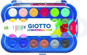 Giotto Pack de 24 Acuarelas Mini 23mm. - Colores Luminosos - Evita la Dispersion del Agua