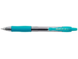 Pilot Boligrafo de Gel G2 Rollerball Retractil - Recargable - Punta de Bola Redonda 0.7mm - Trazo 0.32mm - Grip Ergonomico - Color Turquesa