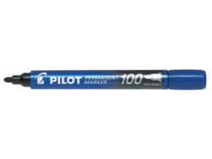 Pilot Rotulador Permanente 100 - Punta Fina de Bala 4,5mm - Trazo 1mm - Color Azul