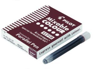 Pilot Pack de 6 Recargas para Pluma Estilografica Parallel - Capacidad 1ml - Color Sepia