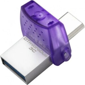 Kingston DataTraveler microDuo 3C Memoria USB-A + USB-C 128GB 3.2 Gen 1 - Velocidad de Lectura 200 MB/s - Tapon Protector (Pendrive)