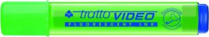 Tratto Video Marcador Fluorescente - Punta Biselada - Tinta Base de Agua - Secado Rapido - Color Verde Fluorescente