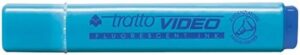 Tratto Video Marcador Fluorescente - Punta Biselada - Tinta Base de Agua - Secado Rapido - Color Azul Fluorescente
