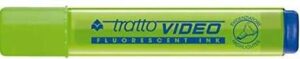 Tratto Video Marcador Fluorescente - Punta Biselada - Tinta Base de Agua - Secado Rapido - Color Verde Lima Fluorescente
