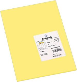 Canson Guarro Pack de 50 Cartulinas Iris A4 de 185g - 21x29.7cm - Color Amarillo Limon