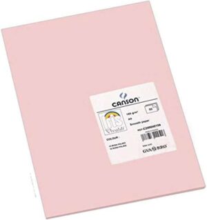 Canson Guarro Pack de 50 Cartulinas Iris A4 de 185g - 21x29.7cm - Color Rosa