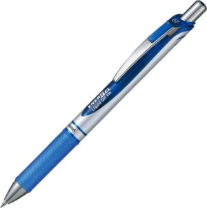 Pentel Energel Boligrafo de Bola Retractil - Punta 0.7mm - Trazo 0.35mm - Tinta Gel - Recargable - Grip de Agarre - Clip de Metal - 50% de Materiales Reciclados - Color Azul