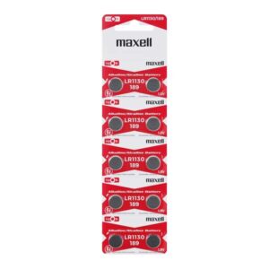 Maxell Pack de 10 Pilas Alcalinas de Boton LR1130 1.5V