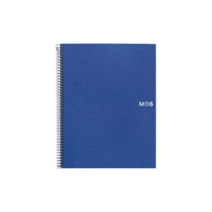 Miquel Rius Notebook6 Cuaderno de Espiral Formato A5 - 150 Hojas de 70gr Microperforadas con 2 Taladros - Cubiertas de Polipropileno - Cuadricula 5x5 - Color Azul