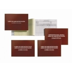 Miquel Rius Libro de Subcontratacion Catalan-Valenciano/Castellano - Tamaño A4 Apaisado - 20 Hojas 56gr Autocopia Foliado - Cubiertas en Cartulina