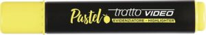 Tratto Video Pastel Marcador Fluorescente - Punta Biselada - Tinta al Agua - Secado Rapido - Color Amarillo Limon