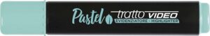 Tratto Video Pastel Marcador Fluorescente - Punta Biselada - Tinta al Agua - Secado Rapido - Color Verde Menta