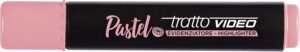 Tratto Video Pastel Marcador Fluorescente - Punta Biselada - Tinta al Agua - Secado Rapido - Color Rosa Pomelo