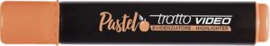 Tratto Video Pastel Marcador Fluorescente - Punta Biselada - Tinta al Agua - Secado Rapido - Color Naranja Albaricoque