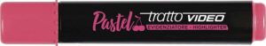 Tratto Video Pastel Marcador Fluorescente - Punta Biselada - Tinta al Agua - Secado Rapido - Color Rojo Cereza