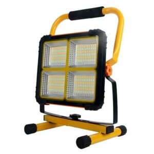Elbat Foco Solar LED 80W 650lm - Panel Solar Integrado 6V, 3W - Bateria 3.2V, 10000mAh - Angulo Iluminacion 360º - Soporte Plegable.