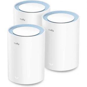 Cudy M1200 Pack de 3 Sistemas WiFi Mesh AC1200 Dual Band - 867Mbps en 5GHz, 300Mbps en 2,4GHz - 1x Puerto LAN 10/100Mbps, 1x Puerto WAN 10/100Mbps - 2 Antenas Internas