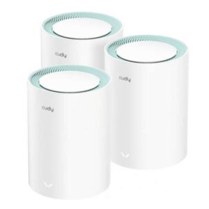 Cudy M1300 Pack de 3 Sistemas WiFi Mesh AC1200 Dual Band - 867Mbps en 5GHz, 300Mbps en 2,4GHz - 1x Puerto LAN 1000/100/10Mbps, 1x Puerto WAN 1000/100/10Mbps - 2 Antenas Internas