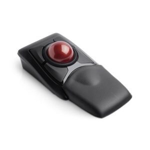 Kensington Expert Mouse Raton Trackball Bluetooth 4.0 y 2,4GHz - Bola de Gran Tamaño - 4 Botones Personalizables - Reposamuñecas Extraible - Precision y Control Insuperables - Color Negro/Rojo