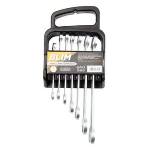 Blim Juego de 7 Llaves Combinadas - Cromo Vanadio - Marcas de Tamaño Unidireccionales y Grandes - Acabado Micromate Chapado en Cromo - Medidas: 8 mm, 10 mm, 11 mm, 13 mm, 14 mm, 17 mm, 19 mm