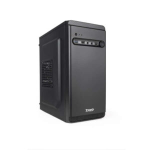 Tooq Caja Minitorre Micro-ATX/Mini-ITX - Tamaño Disco Soportado 3.5", 2.5" - USB3.0, 2.0, Audio HD - Ventilador 80mm Incluido - Color Negro