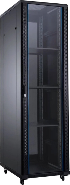 Aiten Data AI6622 Armario Rack de Suelo 19" - Desde 22U a 47U - 4 Ventiladores 120mm - Puerta de Cristal - Cerradura de Seguridad - Peso Max. hasta 800kg - Color Negro